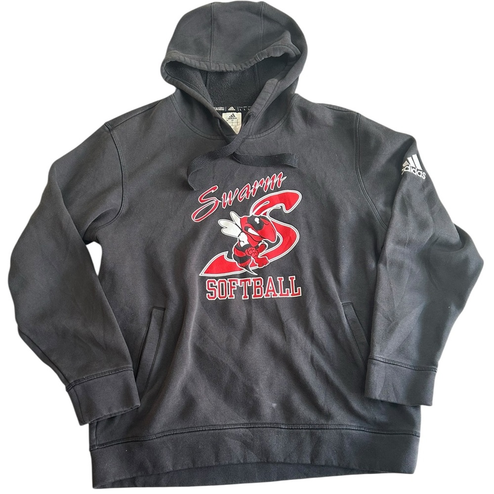 Adidas Swarm Softball Hoodie Black Men’s Size L Pullover Sweatshirt Logo